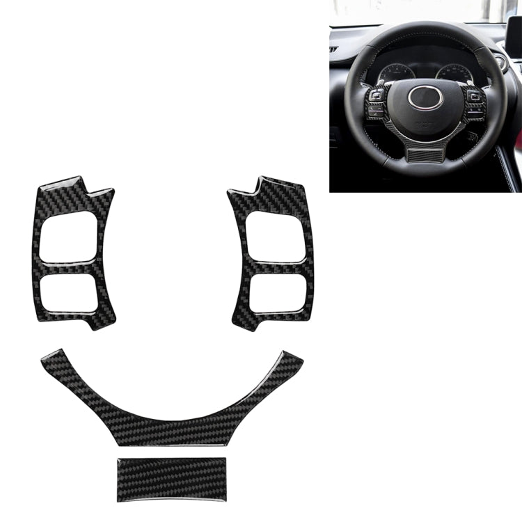 4 in 1 Car Carbon Fiber Steering Wheel Button Decorative Sticker for Lexus IS250 NX200 200t 300h, Left and Right Drive Universal, For Lexus IS250 NX200 200t 300h