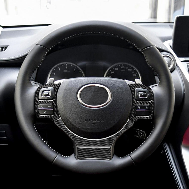 4 in 1 Car Carbon Fiber Steering Wheel Button Decorative Sticker for Lexus IS250 NX200 200t 300h, Left and Right Drive Universal, For Lexus IS250 NX200 200t 300h