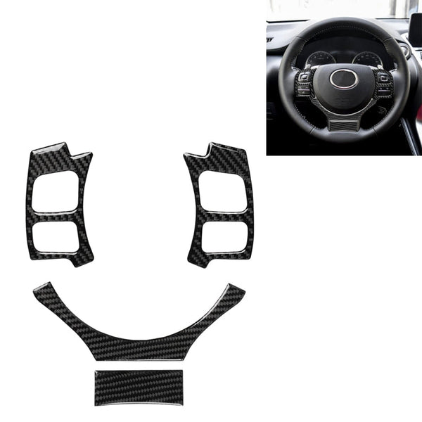 4 in 1 Car Carbon Fiber Steering Wheel Button Decorative Sticker for Lexus IS250 NX200 200t 300h, Left and Right Drive Universal, For Lexus IS250 NX200 200t 300h