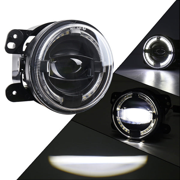 2 PCS 4 inch Car LED Angel Eyes Spotlight Modified Fog Lights for Jeep Wrangler / Dodge / Chrysler PT Cruiser