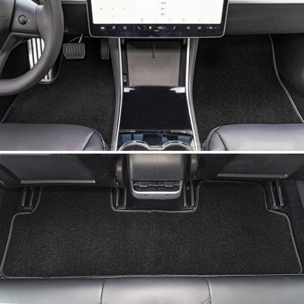 3 in 1 Car Velvet Foot Mat for Tesla Model 3 before 2021, for Tesla Model 3 before 2021