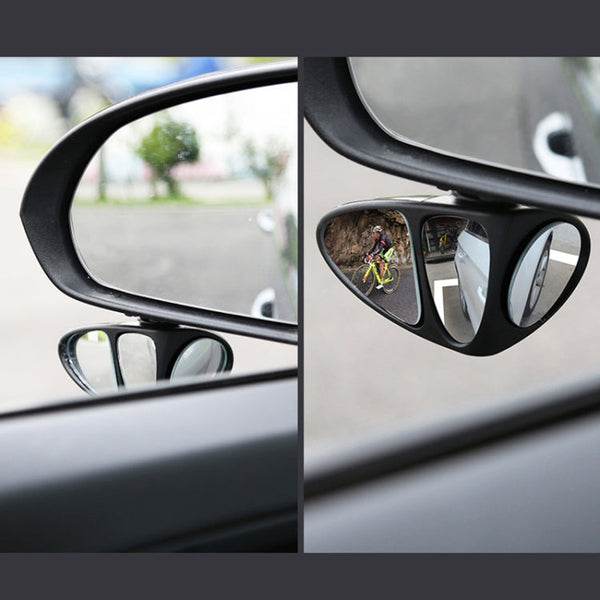 3R-151 3 in 1 Car Rearview Auxiliary Blind Spot Mirror Rear View 146 Front Wheel Mirror for Left Side, 3 in 1 Black Left
