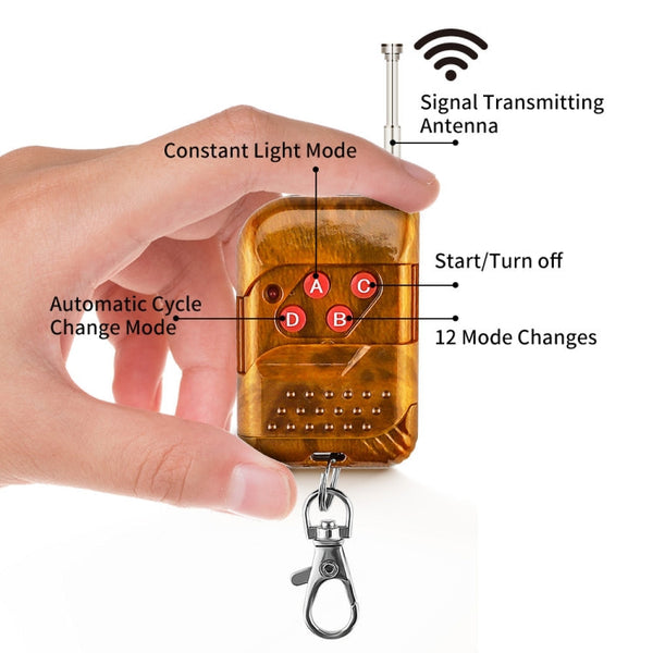 DC12V-24V / 18W 4 in 1 Front Grille Emergency Strobe Flash Warning Light Pickup 12LEDs Side Light Wireless Control 16 Modes