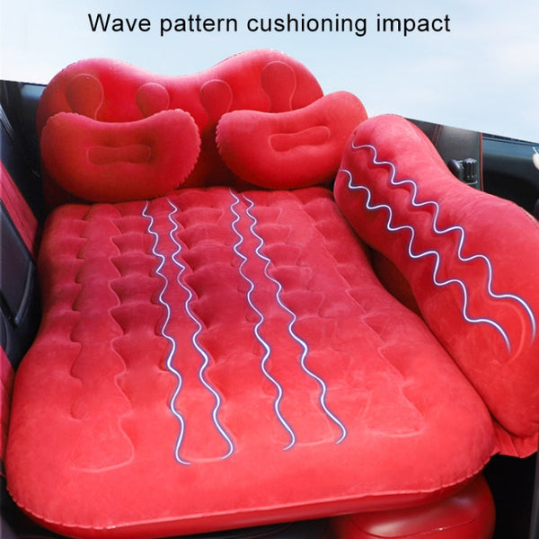 Universal Car Travel Inflatable Mattress Air Bed Camping Back Seat Couch with Head Protector + Wide Side Baffle