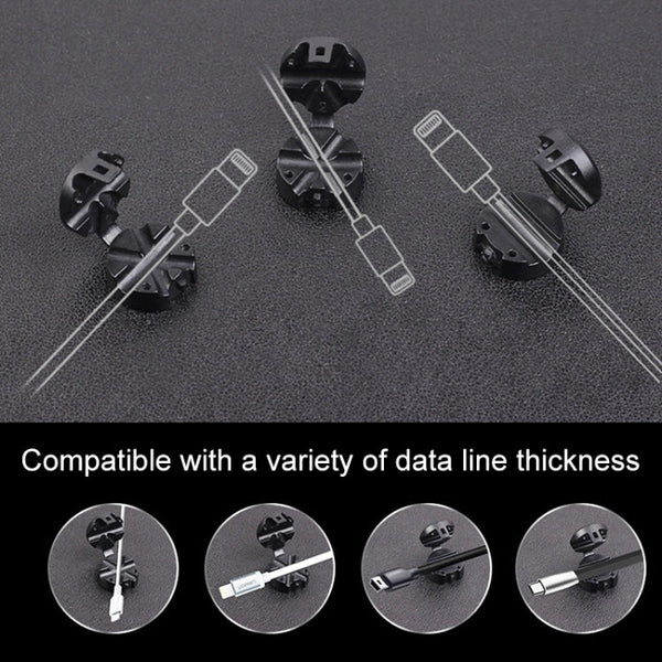 Car Carbon Fiber Magnetic Clamp Cable Storage Box Creative Desktop Hub Organizer