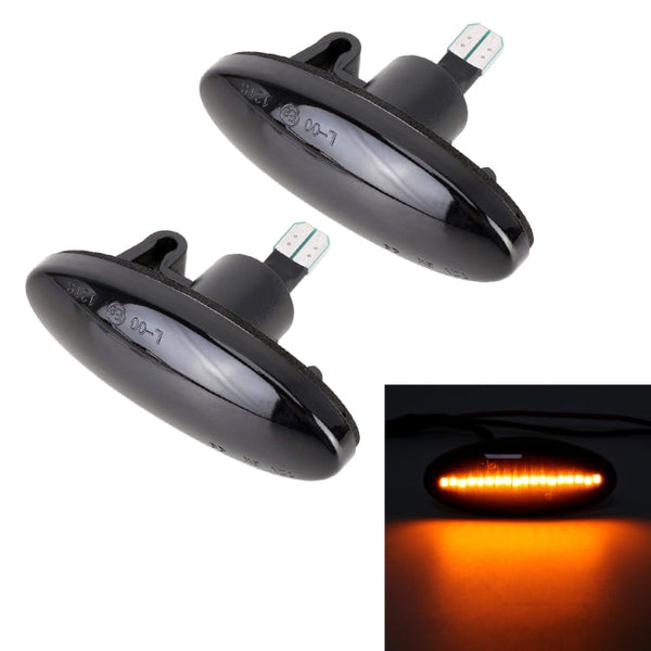 2 PCS DC12V / 3W Car LED Dynamic Blinker Side Lights Flowing Water Turn Signal Light for Nissan, Amber Light