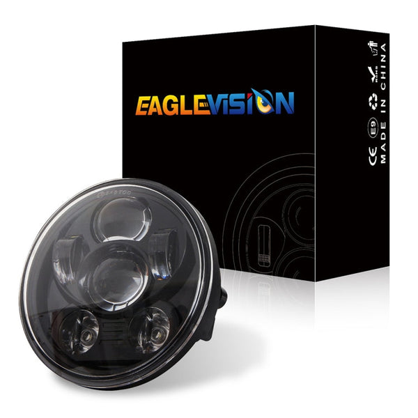 EagleVision DC9-30V 35W 6000K 4000LM 5.75 inch Round Motorcycle 6LEDs Headlight for Harley-Davidson