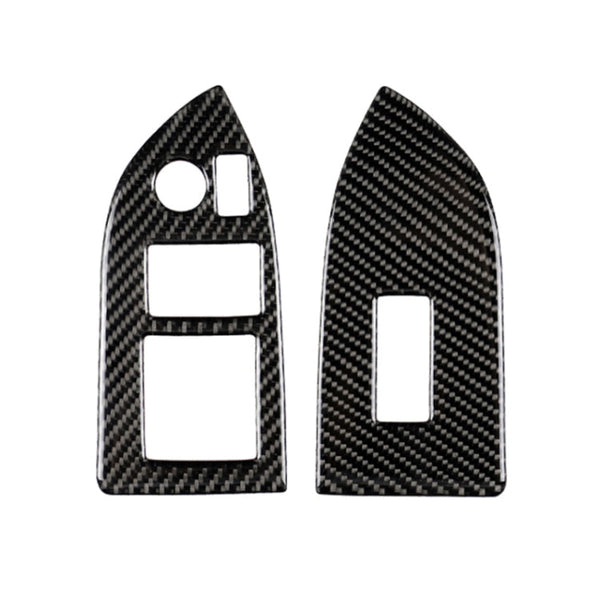 Car Carbon Fiber Window Glass Lifting Panel Decorative Sticker for Subaru BRZ / Toyota 86 2013-2017, Left Drive