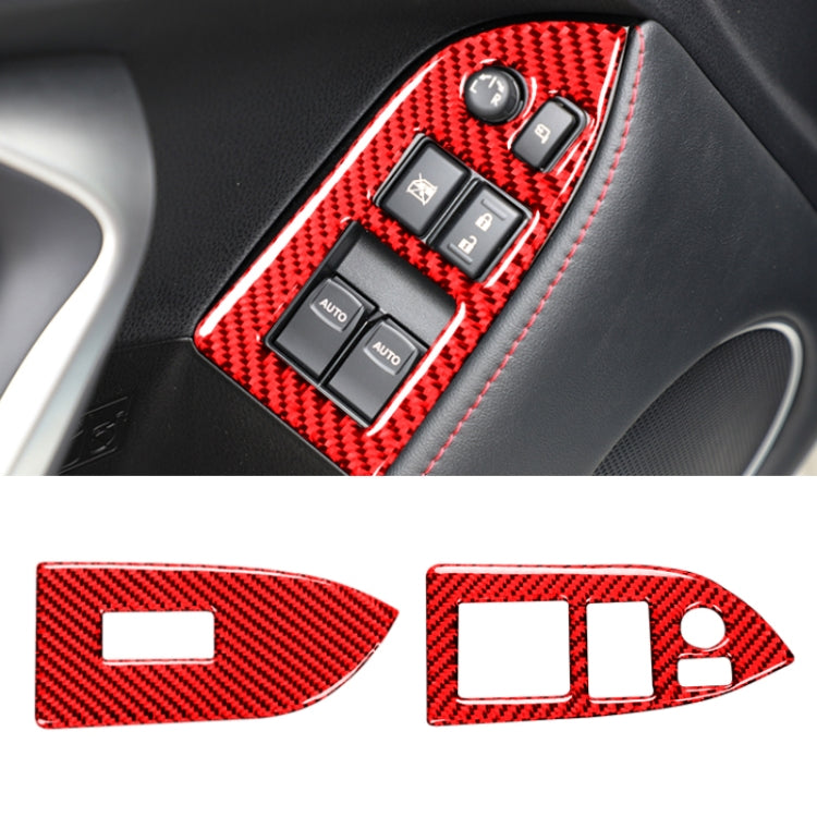 Car Carbon Fiber Window Glass Lifting Panel Decorative Sticker for Subaru BRZ / Toyota 86 2013-2017, Left Drive