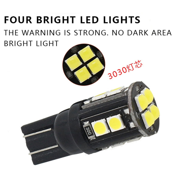 10 PCS T10/168/194 DC12V / 1W / 6000K / 60LM Car Decoding Clearance Lights with 12LEDs SMD-3030 Lamp Beads