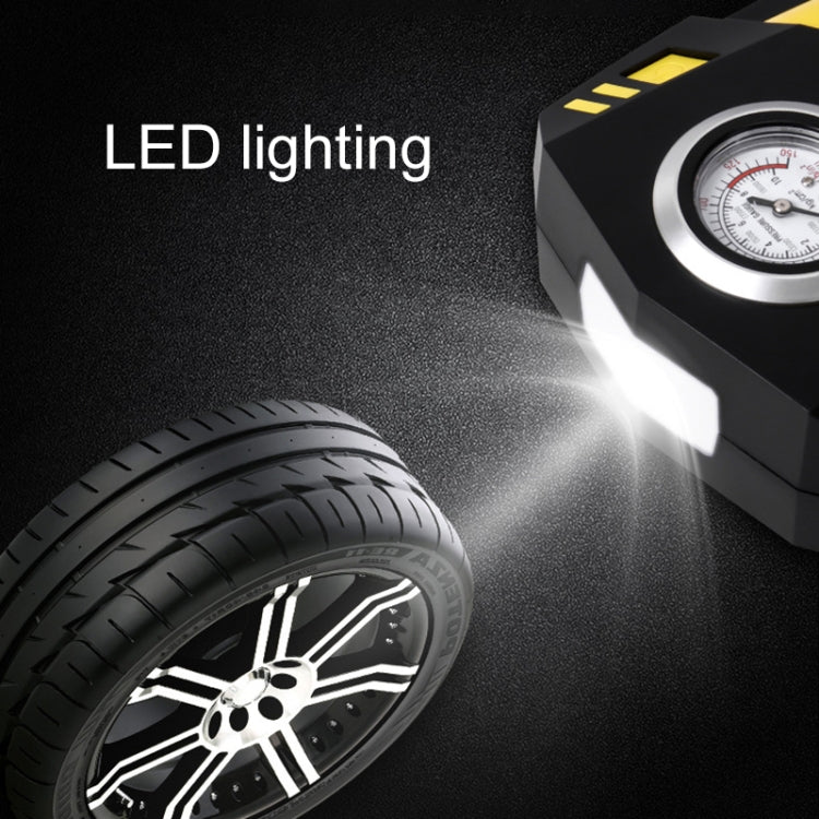 Car 12V Portable Inflatable Cylinder Pedal Pointer Air Pump with Light & Tool Box, Pointer with Tool Box