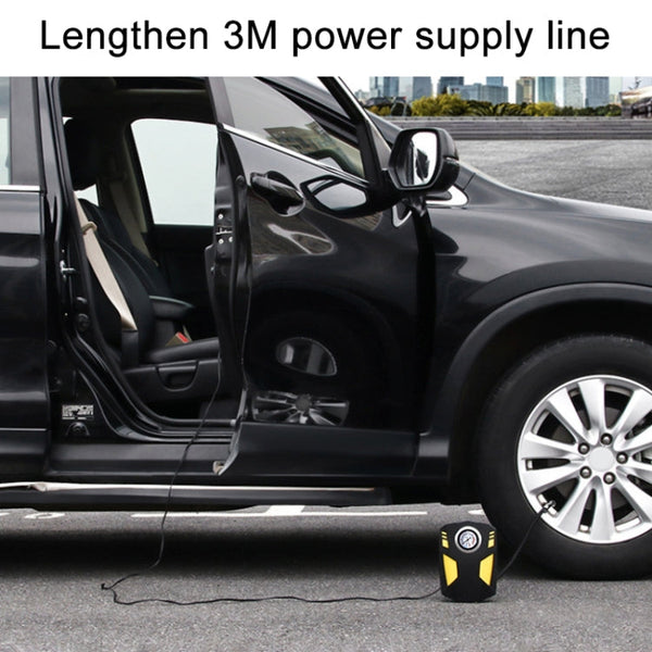 Car 12V Portable Inflatable Cylinder Pedal Pointer Air Pump with Light & Tool Box, Pointer with Tool Box
