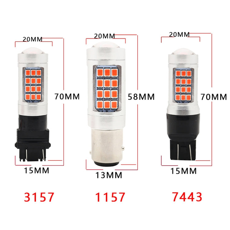 2 PCS 7443 DC12V / 2.2W Car Strobe Brake Lights with 42LEDs SMD-2835 Lamps