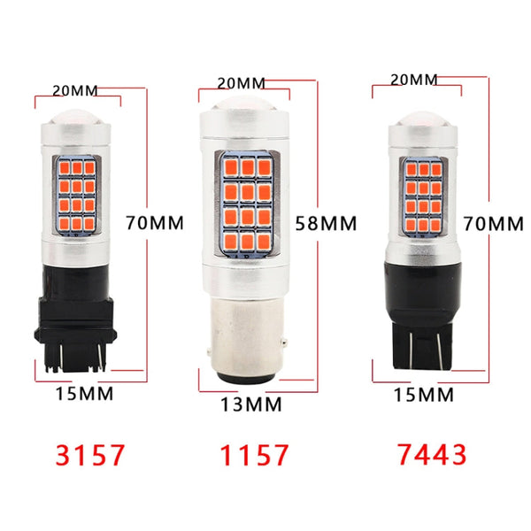 2 PCS 7443 DC12V / 2.2W Car Strobe Brake Lights with 42LEDs SMD-2835 Lamps