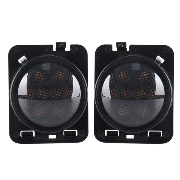 2 PCS 8W DC 12V Car SUV Refit LED Wheel Eyebrow Turn Signal for Jeep Wrangler JK 07-17, Specification: Butt Assembly with Aperture