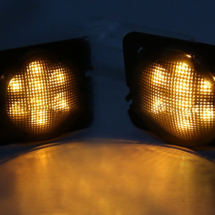 2 PCS 8W DC 12V Car SUV Refit LED Wheel Eyebrow Turn Signal for Jeep Wrangler JK 07-17, Specification: Butt Assembly with Aperture