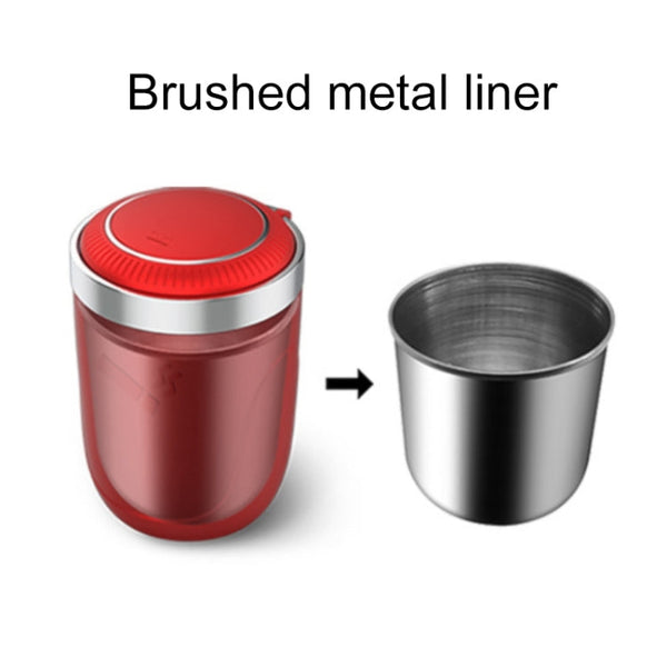 Portable Car Stainless Steel Liner Cigarette Ashtray with Light