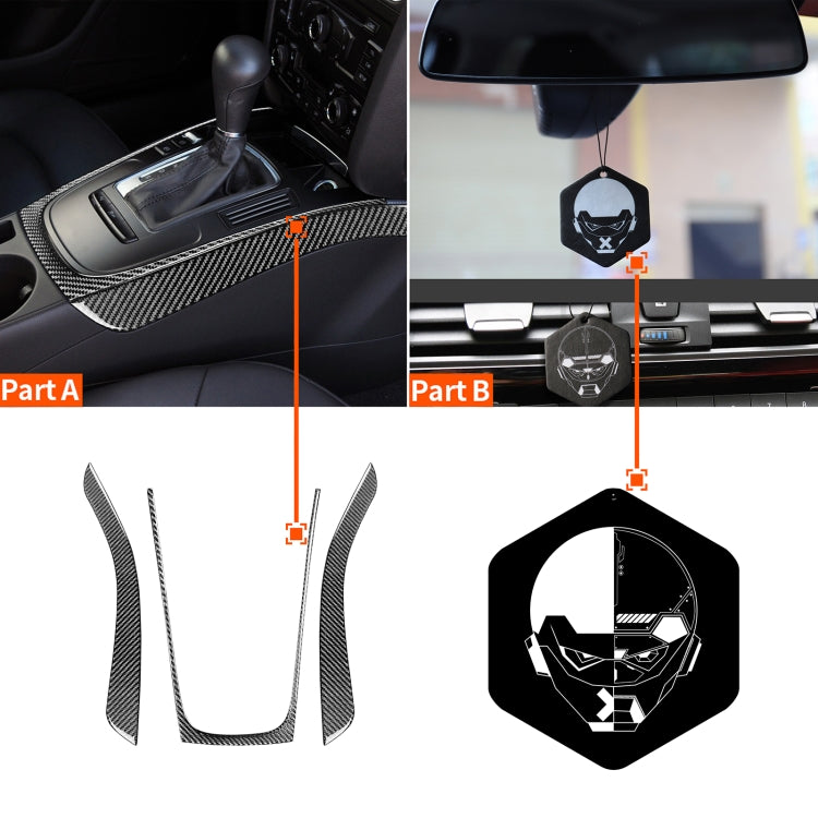 3 in 1 Car Carbon Fiber Gears Panel Decorative Sticker for Audi A5 Hard Top 2008-, Left and Right Drive Universal, Gears Panel