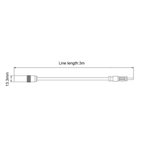 Car Electronic Stereo FM Radio Amplifier Antenna Aerial Extended Cable, Length: 3m