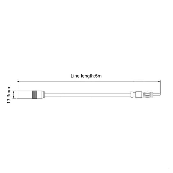 Car Electronic Stereo FM Radio Amplifier Antenna Aerial Extended Cable, Length: 5m