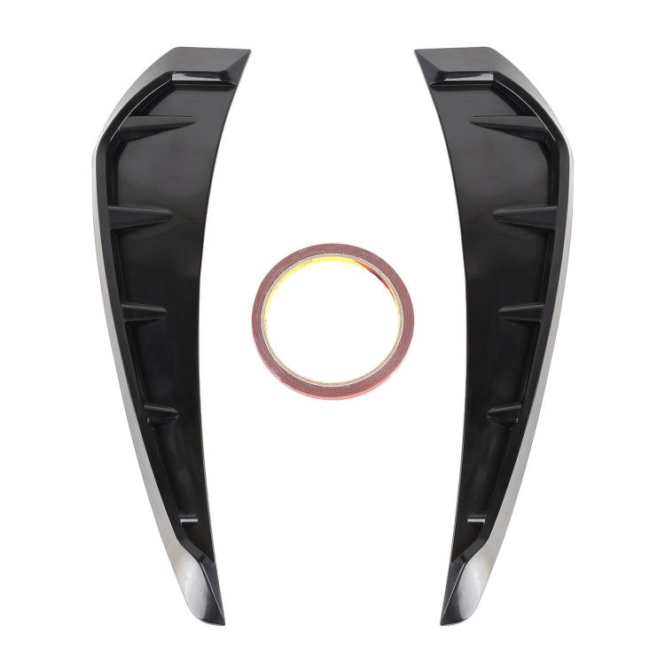 2 PCS Car Soft Silicone Decorative Sticker Outside Sticker, Bright Black