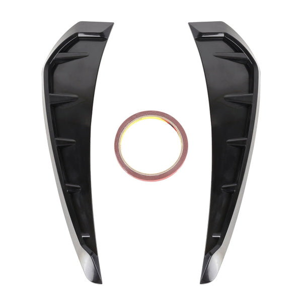 2 PCS Car Soft Silicone Decorative Sticker Outside Sticker, Bright Black