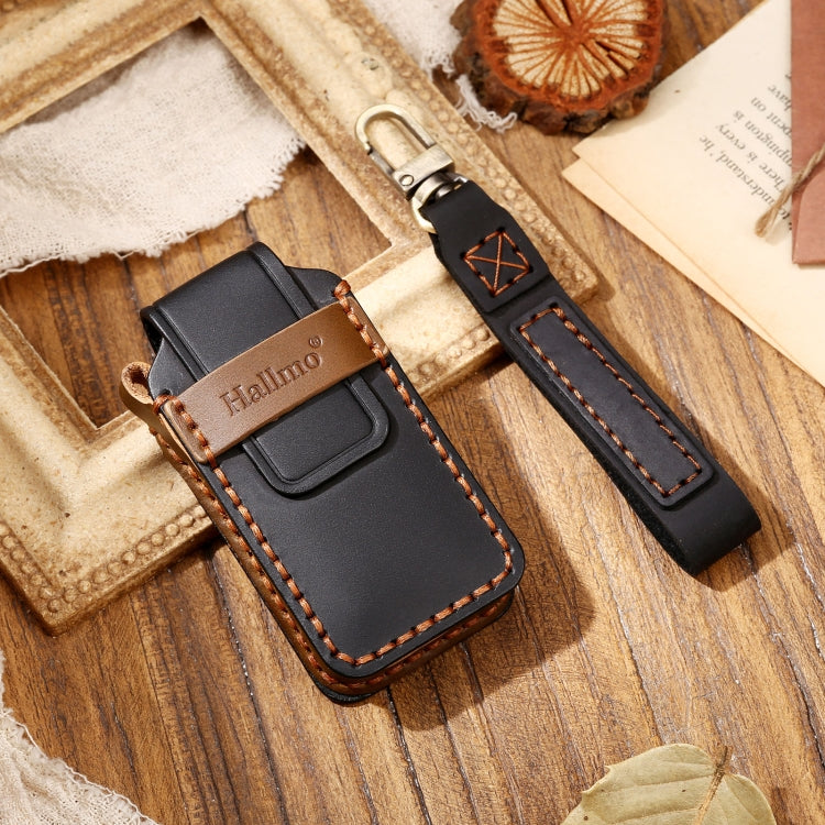 Hallmo Car Cowhide Leather Key Protective Cover Key Case for Mitsubishi Outlander, For Mitsubishi Outlander