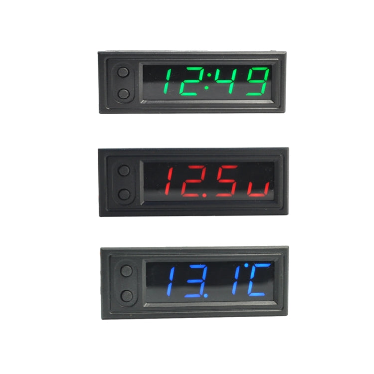 3 in 1 Car High-precision Electronic LED Luminous Clock + Thermometer + Voltmeter
