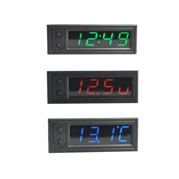 3 in 1 Car High-precision Electronic LED Luminous Clock + Thermometer + Voltmeter