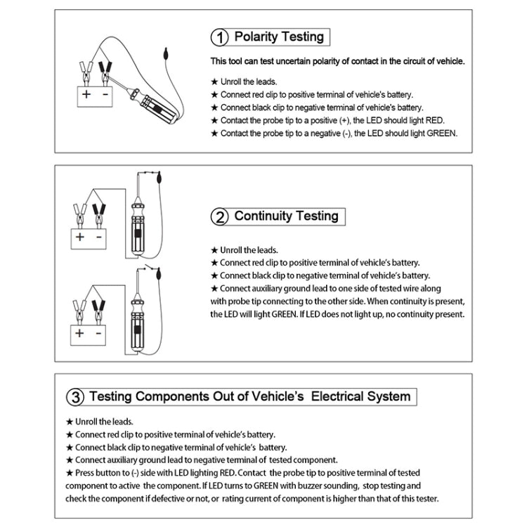 DUOYI DY18 Car Circuit Tester Probe Diagnostic Tool 12V 24V Current Voltmeter, DY18