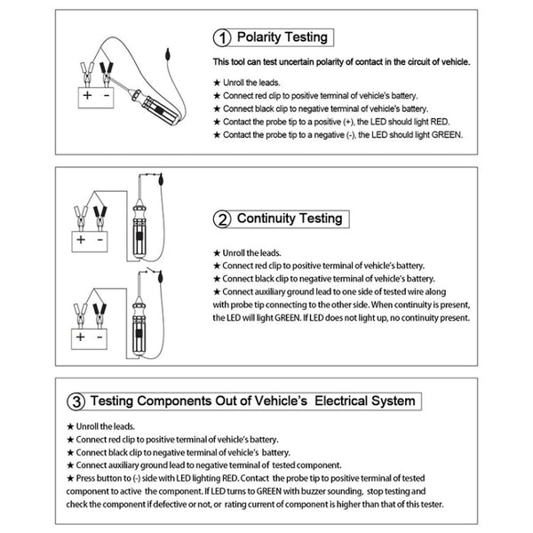 DUOYI DY18 Car Circuit Tester Probe Diagnostic Tool 12V 24V Current Voltmeter, DY18