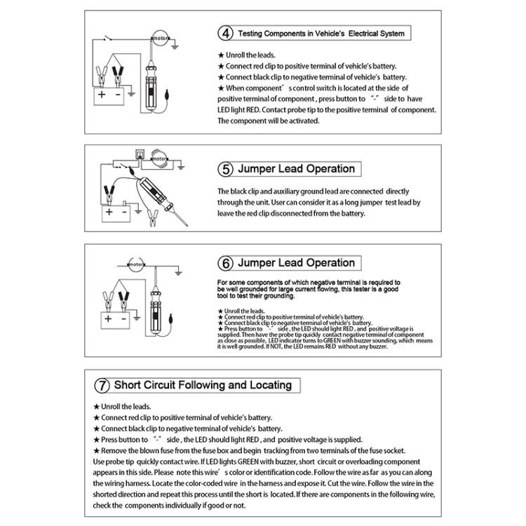 DUOYI DY18 Car Circuit Tester Probe Diagnostic Tool 12V 24V Current Voltmeter, DY18