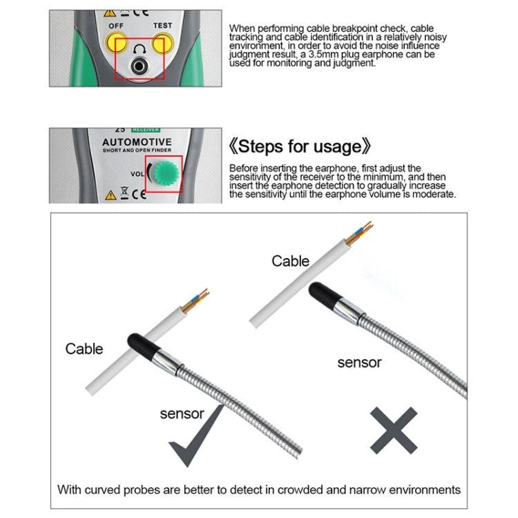DUOYI DY25 Car Tester Cable Short & Open Circuit Finder Tester Tracer Diagnose Tone Line Finder