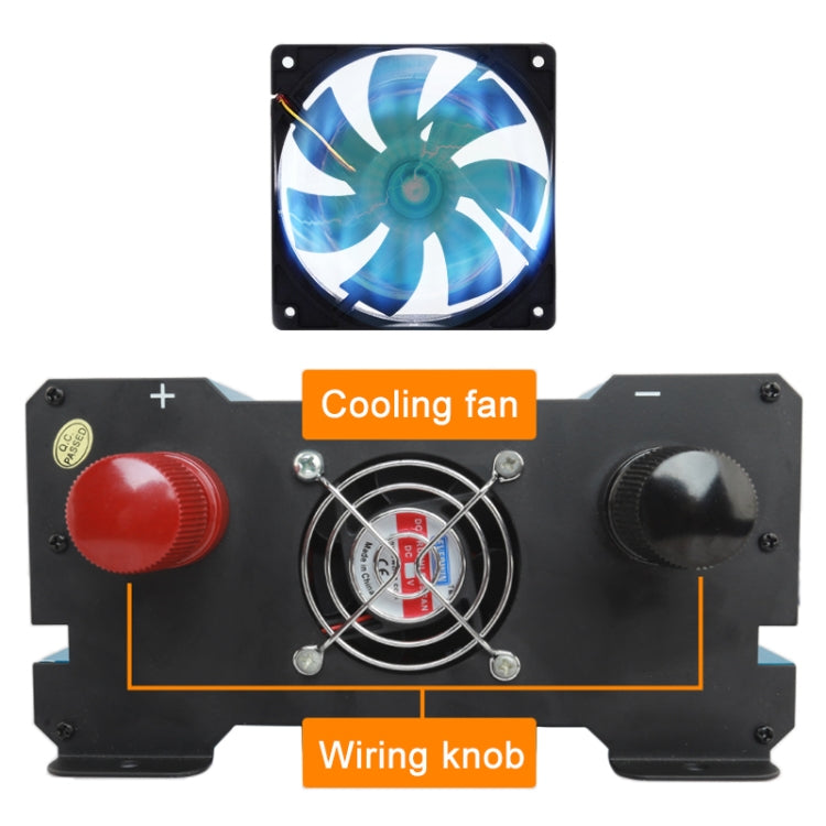 Carmaer 48V to 220V 1200W Double Socket Car Double Digital Display Inverter Household Power Converter