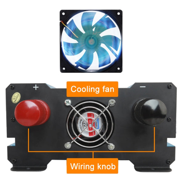 Carmaer 48V to 220V 1200W Double Socket Car Double Digital Display Inverter Household Power Converter