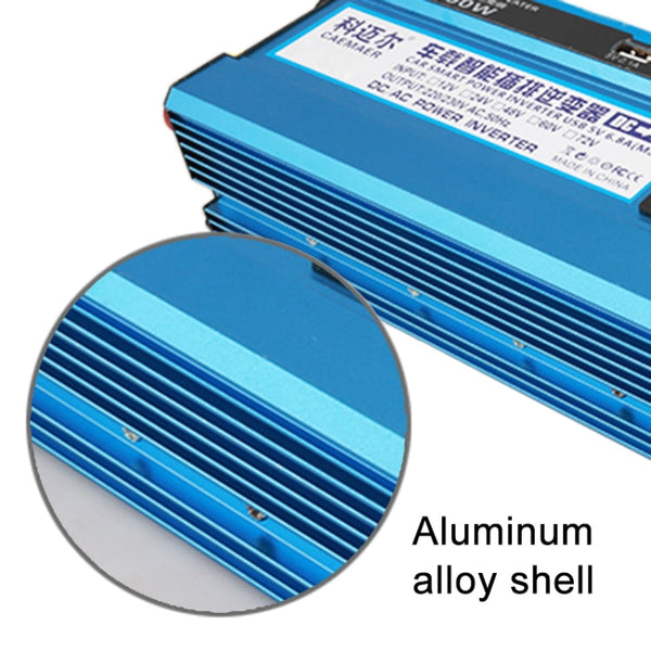 Carmaer 48V to 220V 1200W Double Socket Car Double Digital Display Inverter Household Power Converter