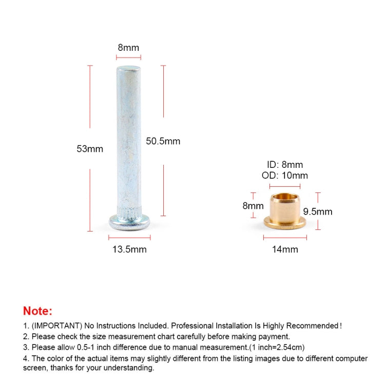 Car Door Hinge Pin Bushing Repair Kit for Nissan Navarra 1997-2005, BX101809