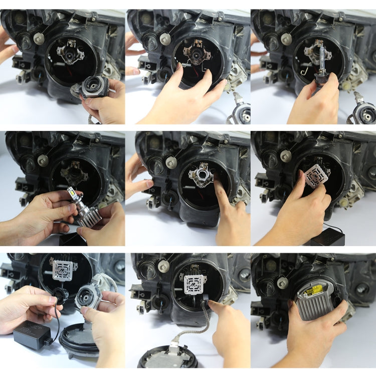 1 Pair D Series D4S Car HID Ballast to LED Headlight DC12V / 35W / 6000K / 5000LM, D4S