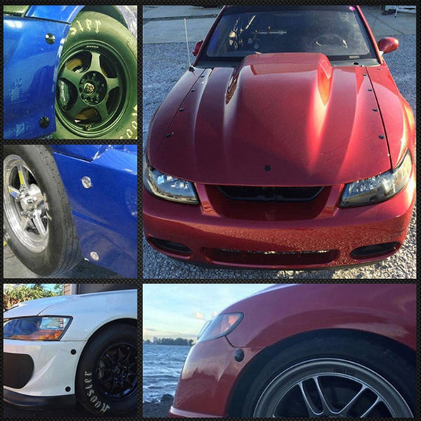 54mm Stainless Steel Quick-pins Push Button Billet Hood Pins Lock Clip Kit, 54mm (Silver), 54mm (Red), 54mm (Blue), 54mm (Black)