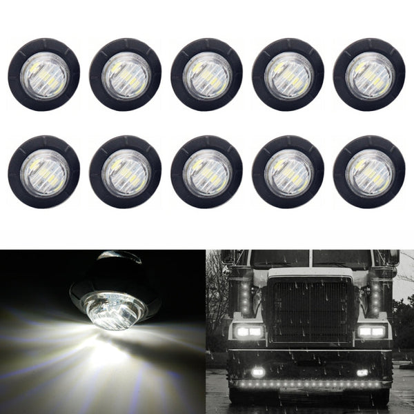 10 PCS MK-009 3/4 inch Car / Truck 3LEDs Side Marker Indicator Lights Bulb Lamp