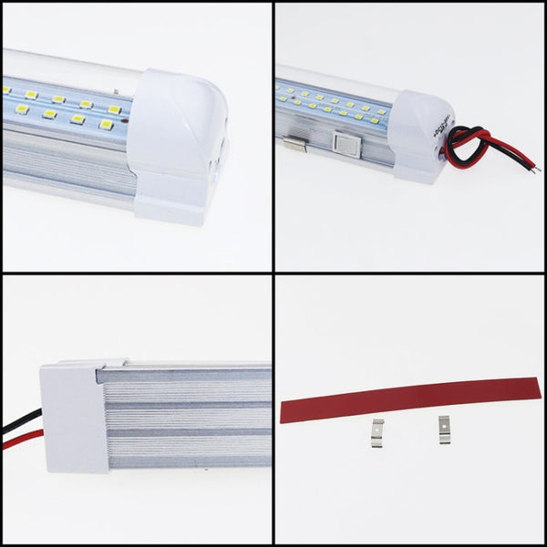 2 PCS ZS-3332 12-85V High Bright 72LEDs RV Dome Light Cabin Light Bar