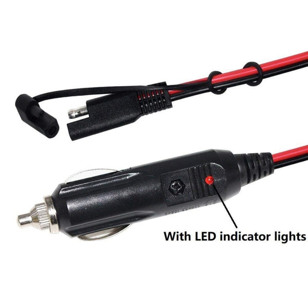 12V SAE Car Power Cord Cigarette Lighter Plug to Solar Battery Charging Connecting Cable, Length: 1.5m