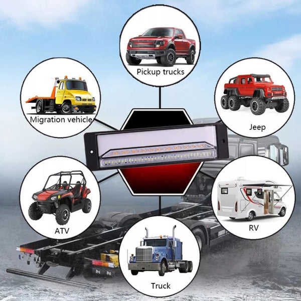 2 PCS Heavy-duty Truck Trailer 147LED Light Guide Three-color Brake Light