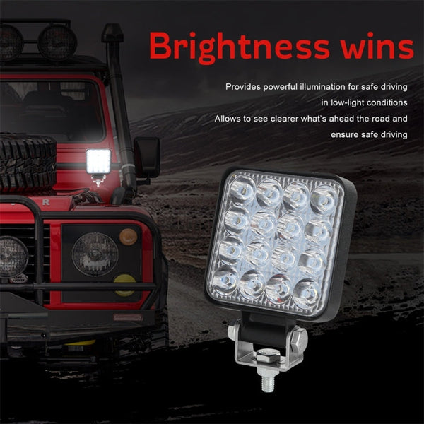 D0038 11.2W 10-30V DC 6000K 3 inch 16 LEDs Square Offroad Truck Car Driving Light Work Light Spotlight Fog Light