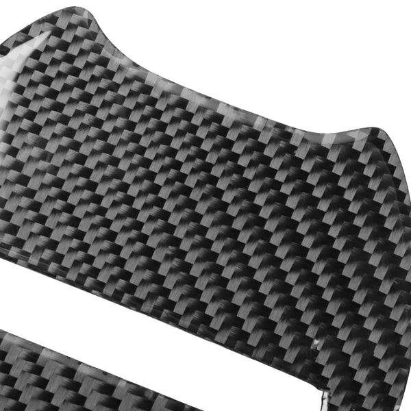 2 PCS / Set Carbon Fiber Car Steering Wheel Logo + Chin Decorative Sticker for Dodge Challenger 2015 to Now, Left Driving