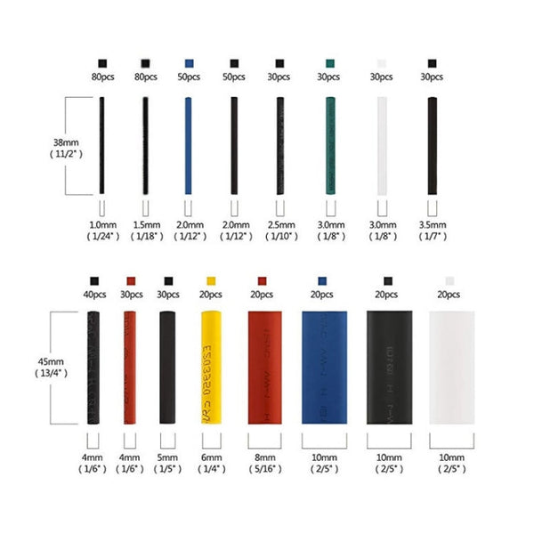 580 in 1 Thermoresistant Tube Heat Shrink Wrapping Kit, 580 in 1