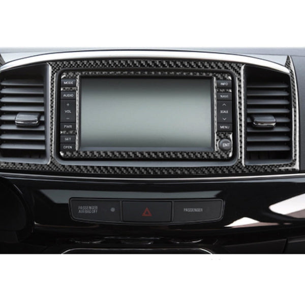 2 PCS Car Carbon Fiber Navigation System Display Decorative Sticker for Mitsubishi Lancer EVO 2008-2015, Left and Right Drive Universal