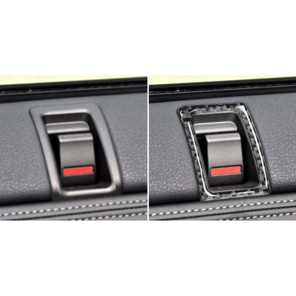 2 PCS Car Carbon Fiber Left and Right Door Lock Decorative Sticker for Nissan GTR R35 2008-2020, Left and Right Drive Universal