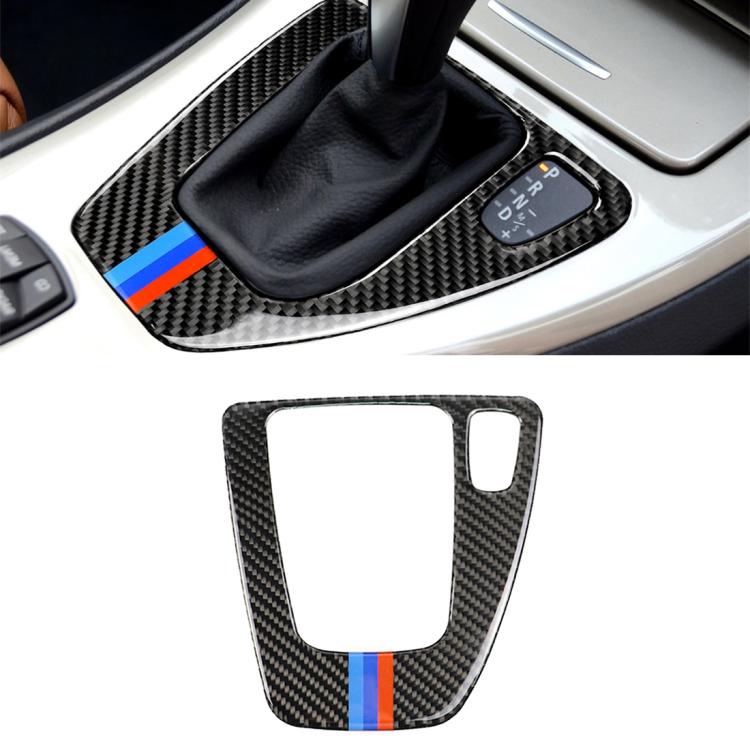 Three Color Carbon Fiber Car Right Driving Gear Panel Decorative Sticker for BMW E90 / E92 2005-2012