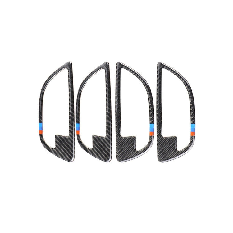 4 PCS Carbon Fiber Car Door Handle Frame Decorative Sticker for BMW 5 Series F10 2011-2017